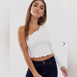 NWT ASOS One Shoulder Long Sleeve Crop Top